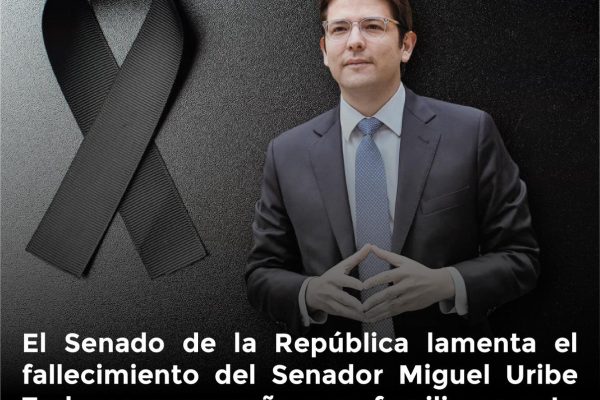 Falleció el Senador Miguel Uribe Turbay.