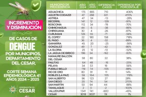 Disminuye mortalidad por dengue en el Cesar.