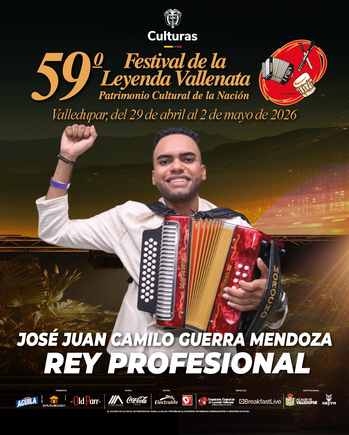 Cuadro de Honoer del 59 Festival de la Leyenda Vallenata.